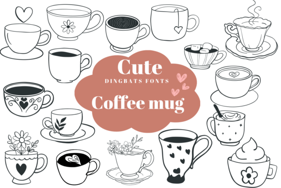 Cute Coffee Mug: A Cozy Dingbats Font
