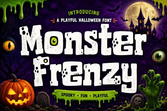 Monster Frenzy: The Playful Halloween Display Font