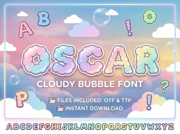 Oscar: The Dreamy Cloudy Bubble Font for Whimsical Branding